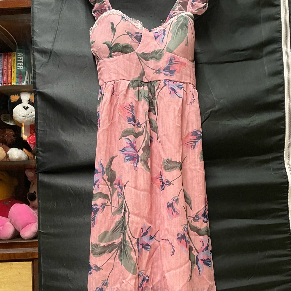 Pink dress with flowers